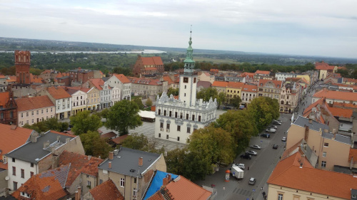 Chełmno-widok z katedry na stare miasto,ratusz