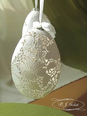 Ażurowe Pisanki z Polski - autor - BJGoleń #egg art carved in Poland#easter#wielkanoc#poniatowa#gęsie pisanki#haft Richelieu#koronkowa pisanka#