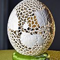 ażurowa pisanka strusia#BJGoleń#Poniatowa#Lubelskie#Polska#egg carved in Poland# Wielkanocp#olskie rękodzieło