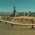 Statua Wolności wraz z otaczającym ją deptakiem (biegnącym przez całe miasto wzdłuż plaży)