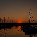 Zachód w marinie #zachód #słońca #marina #jezioro #Chojnice